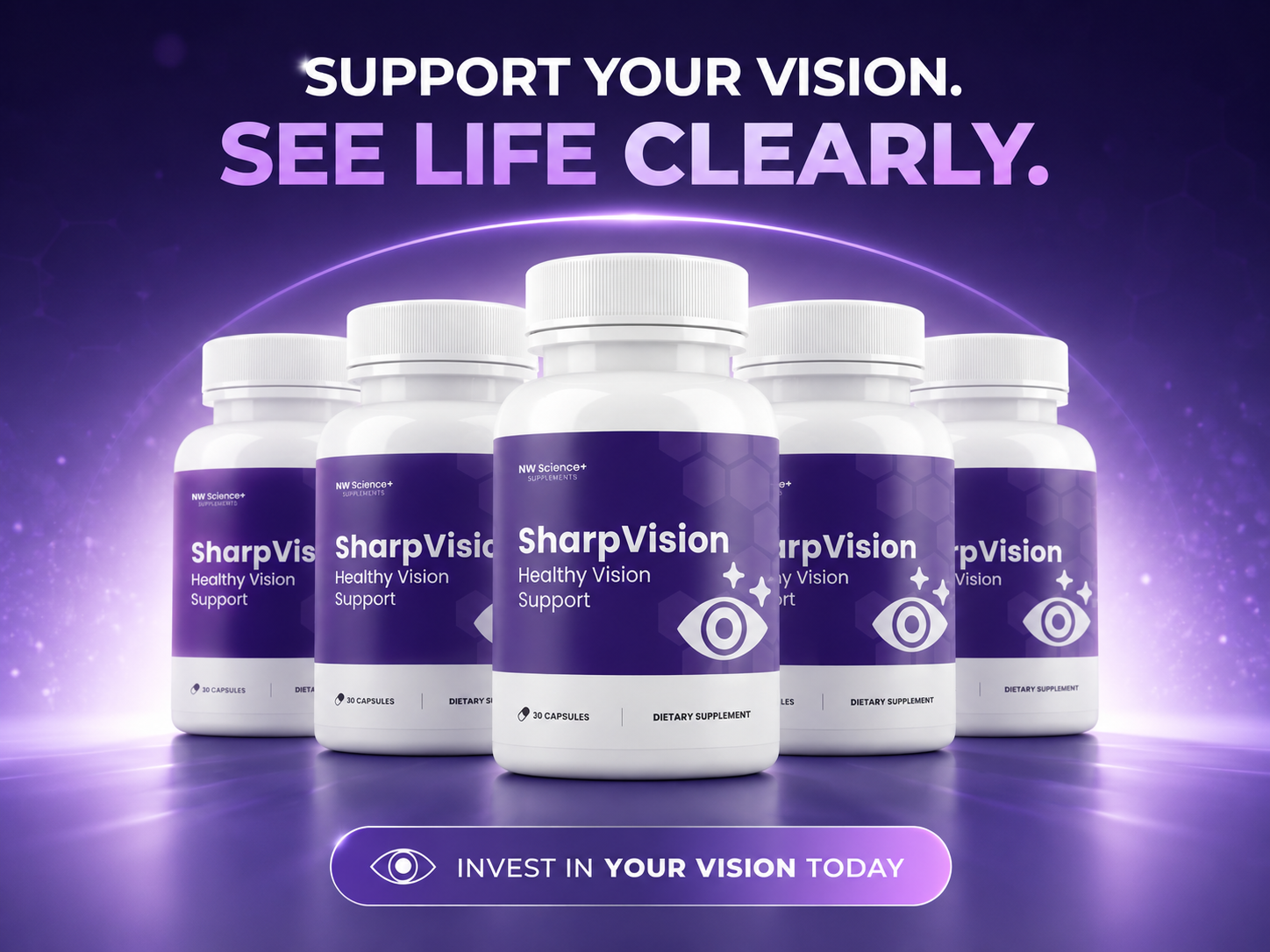 SharpVision eye health supplement bottle